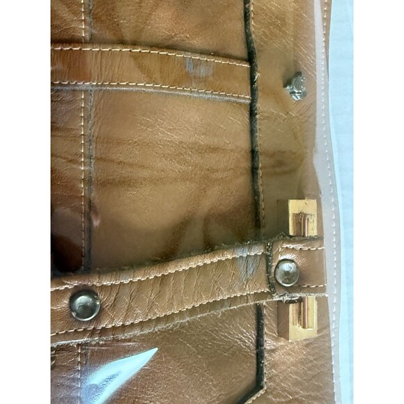 Vintage Jean Fogel Paris Rooster logo Tan Double Strap Handbag Purse 1970s HTF - Picture 16 of 16